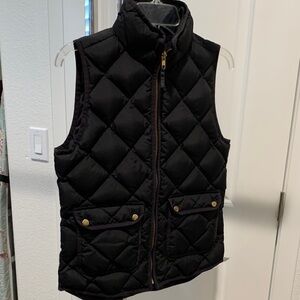 J. Crew Black Quilted Vest